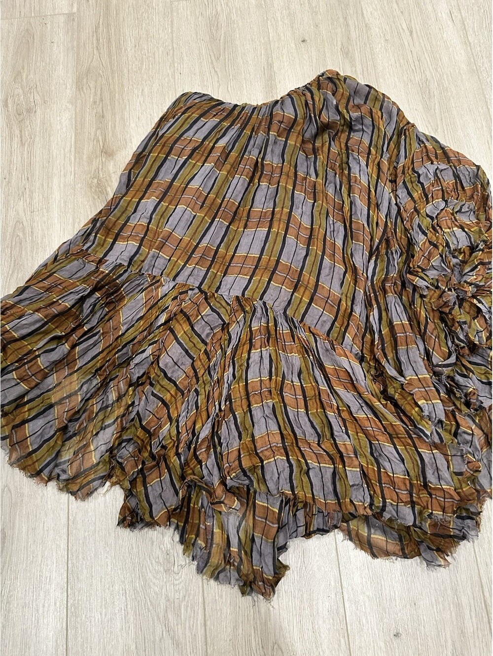 NWT FP One Free People Averie Maxi Skirt - Brown Combo Size Small - Picture 3 of 14